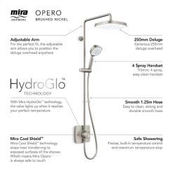 Mira Sh Mira Opero Dual Brushed Nickel Thermostatic Mixer Shower -Aqualisa Shop 1.1944.005 d1