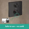 Hansgrohe Ecostat Square Thermostat 2 Function Concealed Finish Set - Matt Black 1 Hansgrohe Ecostat Square Thermostat 2 Function Concealed Finish Set - Matt Black -Aqualisa Shop 15714670 d1