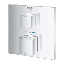 Grohe Grohtherm Cube 1-Outlet Thermostatic Shower Mixer Trim With Shut-Off Valve