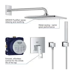 Grohe Eurocube Perfect Shower Set With Rainshower Mono 310 Cube -Aqualisa Shop 25238000 d2