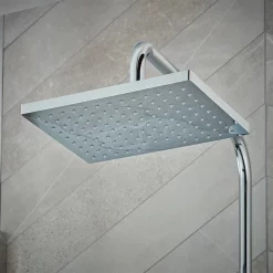 Hansgrohe Vernis Shape EcoSmart Showerpipe 230 Thermostatic Shower Mixer - Chrome -Aqualisa Shop 26097000.ai1