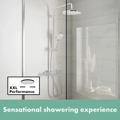 Hansgrohe Vernis Blend Showerpipe 200 Thermostatic Shower Mixer - Chrome -Aqualisa Shop 26276000 d3