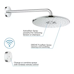 Grohe Rainshower SmartConnect 310 Shower Head & Arm With Wireless Remote 9 Grohe Rainshower SmartConnect 310 Shower Head & Arm With Wireless Remote -Aqualisa Shop 26640000 d1n