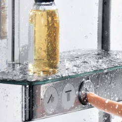 Hansgrohe Raindance Select E Showerpipe 300 With ShowerTablet Select 300 Thermostatic Shower - Chrome -Aqualisa Shop 27127000 d1