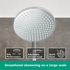 Hansgrohe Crometta S EcoSmart Showerpipe 240 Thermostatic Shower Mixer 10 Hansgrohe Crometta S EcoSmart Showerpipe 240 Thermostatic Shower Mixer -Aqualisa Shop 27267000 d1n 1