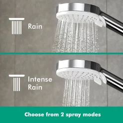 Hansgrohe Crometta S EcoSmart Showerpipe 240 Thermostatic Shower Mixer 11 Hansgrohe Crometta S EcoSmart Showerpipe 240 Thermostatic Shower Mixer -Aqualisa Shop 27267000 d2n 1