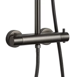 Just Taps Plu JTP Vos Brushed Black Thermostatic Shower
