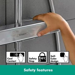 Hansgrohe Croma E Showerpipe 280 Thermostatic Shower Mixer -Aqualisa Shop 27630000 d1n