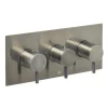 Just Taps Plu JTP Vos Brushed Black Twin Outlet Thermostatic Concealed Shower Valve Horizontal -Aqualisa Shop 27693abbl l