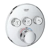 Grohe Grohtherm SmartControl Thermostat Round 3 Outlet Concealed Mixer Trim - Chrome -Aqualisa Shop 29121000 l