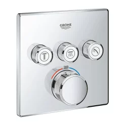 Grohe Grohtherm SmartControl Thermostat Square 3 Outlet Concealed Mixer Trim