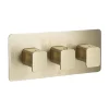 Just Taps Plu JTP Hix Brushed Brass Triple Outlet Thermostatic Concealed Shower Valve Horizontal -Aqualisa Shop 33693bbr l 1