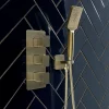 Just Taps Plu JTP Hix Brushed Brass Triple Outlet Thermostatic Concealed Shower Valve Vertical -Aqualisa Shop 33square d1