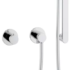 Keuco Ixmo Round Thermostatic Shower System With Head + Slide Rail Kit - Chrome -Aqualisa Shop 59605010001 d3