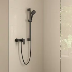 Hansgrohe Vernis Blend Exposed Single Lever Shower Mixer - Matt Black -Aqualisa Shop 71640670ai1