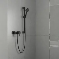 Hansgrohe Vernis Shape Exposed Single Lever Shower Mixer - Matt Black -Aqualisa Shop 71650670ai1