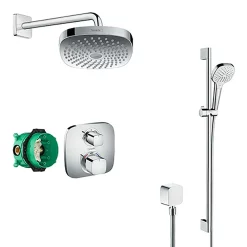 Hansgrohe Ecostat E Square Complete Shower Set With Croma Select E Shower Slider Rail Kit -Aqualisa Shop 88101000 lrg