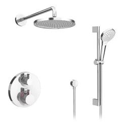 Hansgrohe Ecostat S Round Complete Shower Set With Shower Slider Rail Kit -Aqualisa Shop 88102001 n d1