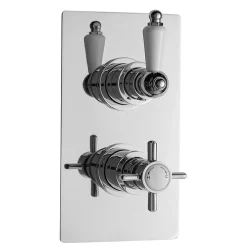 Ultra Traditional Beaumont Twin Thermostatic Shower Valve - Chrome