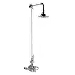 Hudson Reed Traditional Twin Valve With Rigid Riser Kit & Shower Rose - Chrome -Aqualisa Shop a3099a3600 d1