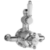 Hudson Reed Traditional Twin Valve With Rigid Riser Kit & Shower Rose - Chrome -Aqualisa Shop a3099a3600 d2