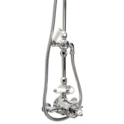 Hudson Reed Twin Shower Valve With Victorian Grand Rigid Riser Kit - Chrome -Aqualisa Shop a3099am312newd22