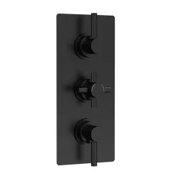 Hudson Reed Tec Pura Plus Triple Concealed Thermostatic Shower Valve - Matt Black