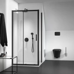Ideal Standard Silk Black Ceratherm T100 Built-In Thermostatic 2 Outlet Bath Shower Mixer