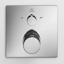 Ideal Standard Ceratherm C100 Chrome Built-In Thermostatic 1 Outlet Square Shower Mixer + Easybox