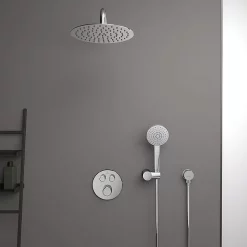 Ideal Standard Ceratherm Navigo Chrome Built-In Thermostatic 2 Outlet Round Shower Mixer + Easybox