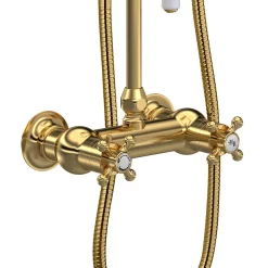 Hudson Reed Brushed Brass Thermostatic Shower Valve & Rigid Riser Kit -Aqualisa Shop a8117 d3