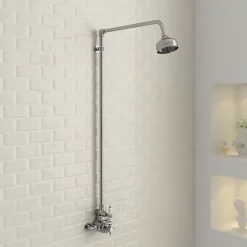 Ultra Traditional Exposed Thermostatic Shower Package With Twin Valve & Riser Kit