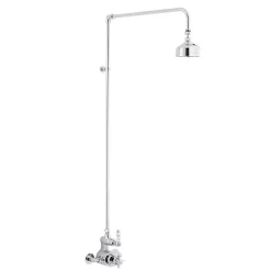 Nui Traditional Twin Exposed Shower Valve & Rigid Riser Kit W 4" Apron Fixed Shower -Aqualisa Shop ag302jty027nwd1