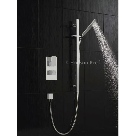 Hudson Reed Art Twin Concealed Thermostatic Shower Valve W/ Rectangular Slider Rail Kit 4 Hudson Reed Art Twin Concealed Thermostatic Shower Valve W/ Rectangular Slider Rail Kit - Image 2