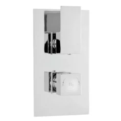 Hudson Reed Art Twin Concealed Thermostatic Shower Valve W/ Rectangular Slider Rail Kit