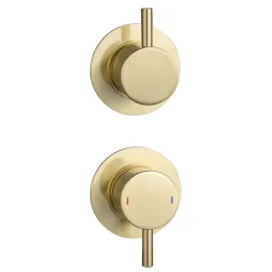 Arezzo Brushed Brass Concealed Individual Stop Tap + Thermostatic Control Valve With Ceiling Mounted Shower Head 11 Arezzo Brushed Brass Concealed Individual Stop Tap + Thermostatic Control Valve With Ceiling Mounted Shower Head -Aqualisa Shop arzbisvpk1 detail1