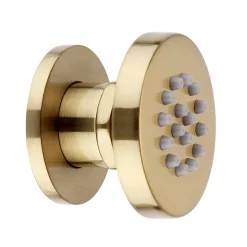 Arezzo Brushed Brass Concealed Individual Diverter + Thermostatic Control Valve W. 4 Body Jets + Fixed Head -Aqualisa Shop arzbisvpk5d3