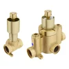 Arezzo Brushed Brass Concealed Individual Diverter + Thermostatic Control Valve W. 4 Body Jets + Fixed Head -Aqualisa Shop arzbisvpk5d6