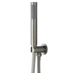 Arezzo Gunmetal Grey Concealed Individual Diverter + Thermostatic Control Valve With Handset + Wall Mounted Shower Head -Aqualisa Shop arzgmisvpk4 n d4