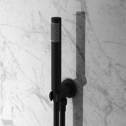 Arezzo Matt Black Concealed Individual Diverter + Thermostatic Control Valve With Handset + 200mm Shower Head -Aqualisa Shop arzisvpk2 d3