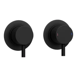 Arezzo Matt Black Concealed Individual Diverter + Thermostatic Control Valve With Handset + 200mm Shower Head -Aqualisa Shop arzisvpk2nd1