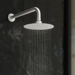 Arezzo Matt White Concealed Individual Stop Tap + Thermostatic Control Valve With Wall Mounted Shower Head -Aqualisa Shop arzwisvpk3d4