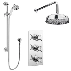 Victorian Plumbing Astoria Traditional Concealed Shower Valve Incl. 8" Head With Arm & Slider Rail -Aqualisa Shop atsv8hsr n d1