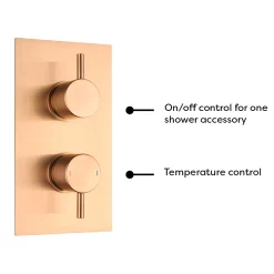 Arezzo Brushed Bronze Round Modern Twin Concealed Shower Valve 9 Arezzo Brushed Bronze Round Modern Twin Concealed Shower Valve -Aqualisa Shop avlvbrz1 detail2