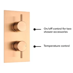 Arezzo Brushed Bronze Round Modern Twin Concealed Shower Valve With Diverter