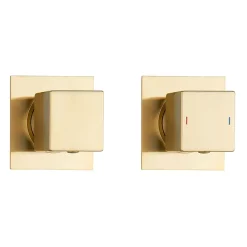 Arezzo Brushed Brass Square Thermostatic Shower Pack With 200mm Head + Handset -Aqualisa Shop az39asbbd1