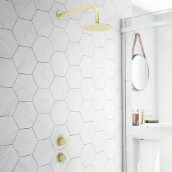 Arezzo Brushed Brass Concealed Individual Stop Tap + Thermostatic Control Shower Valve -Aqualisa Shop azbb36 n d3