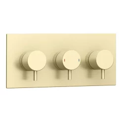 Arezzo Brushed Brass Round Thermostatic Shower Pack With Ceiling Mounted Head + Handset -Aqualisa Shop azbbspk3 detail3