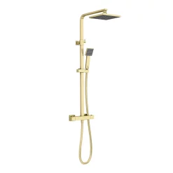 Arezzo Square Thermostatic Shower - Brushed Brass -Aqualisa Shop azbbsq2 d1