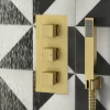 Arezzo Square Triple Concealed Thermostatic Shower Valve - Brushed Brass -Aqualisa Shop azbbsv3sq detail04